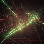 Neon purple energy flow in dark space